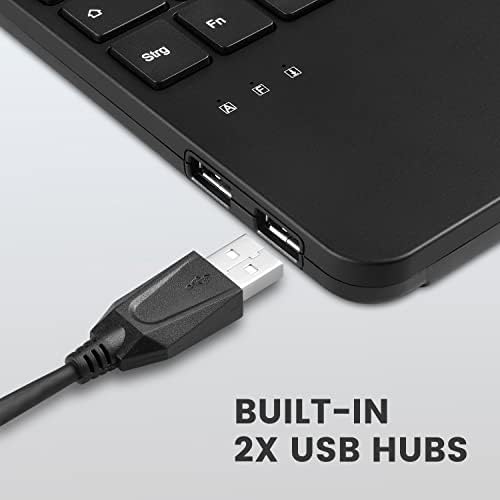 Revolutionize Your Workspace with the Perixx PERIBOARD-525 US Wired Mini USB Keyboard Featuring Touchpad – Compact Design with X Type Scissor Keys, Dual USB Hubs, and Optimal Compatibility for Enhanced Productivity