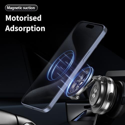 Car Phone Holder, Electric Phone Mount for Car Dashboard Windshield, Universal Automobile Cradle Fit for iPhone Smartphone, Hands Free Phone Stand with Strong Suction & Rotatable, Silver – Enhanced Compatibility and Speed