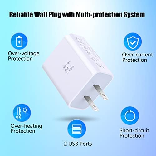 Costyle Dual Port USB Wall Charger – 3 Pack 30 W Quick Charge 3.0 Power Adapter for i Phone 12/11/XR/X/SE & Samsung Galaxy S9/S10/S20 – Compact Fast Charging Solution with Overheat Protection for Home & Travel