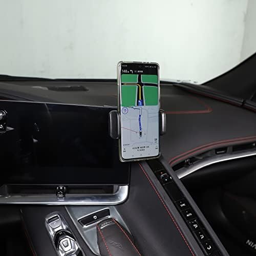 Sekhyna C8 Corvette Car Phone Holder Mount – Premium ABS Navigation Screen Side Frame Accessory for 2020-2023 Models – Universal Smartphone Compatibility and Effortless Installation – Elevate Driving Safety and Convenience