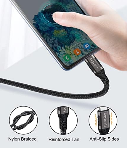 High-Speed USB A to USB C Cable (3.3 FT & 10 FT) – 10 Gbps Data Transfer, 60 W Fast Charging for Samsung Galaxy S23/S22/S21/S20/S10 Ultra & All Type C Devices – Durable Nylon Braided Design for Ultimate Flexibility and Performance