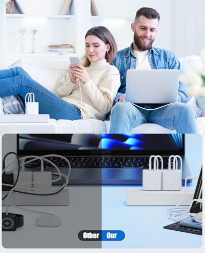 Ultra-Fast 40 W Dual-Port USB-C Charger with 4 Premium 6 FT Cables | Perfect for i Phone 16/15 Pro Max, i Pad Pro & Samsung S24 | Compact, Travel-Ready Design for Effortless Charging | Experience Rapid Power Delivery & Versatile Compatibility for All Devices