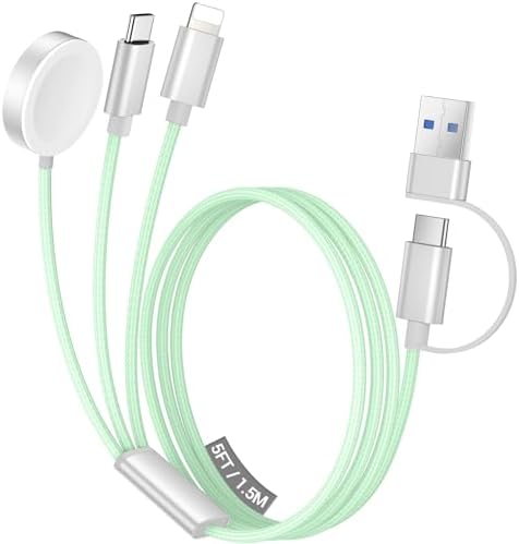 Temdan 4 FT 3-in-2 USB C Multi-Device Charging Cable: The Ultimate Portable Charger for Apple Watch & i Phone 16 with Fast Charge Technology, Lightweight and Travel-Friendly Design for Effortless Connectivity Anywhere, Perfect for Daily Use and Outdoor Adventures