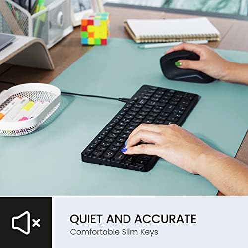 Transform Your Workspace with the Perixx PERIBOARD-215 B US Wired Keyboard – Ultra-Slim Design, Scissor Switch Keys for Silent Precision, Dual USB-A & USB-C Ports for Ultimate Connectivity, Detachable Cable for On-the-Go Convenience, Sleek Black Finish Perfect for Any Aesthetic, Compatible Across Multiple Operating Systems for Versatile Use – Elevate Your Typing Experience Today!