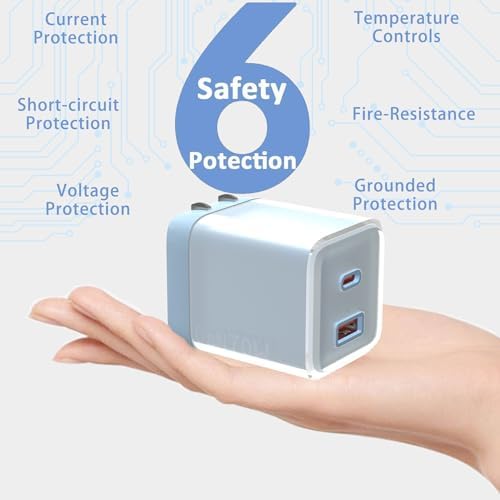 Ultra-Compact 70 W Ga N Dual USB-C Fast Charger – High-Efficiency Wall Adapter for Mac Book Pro/Air, i Pad Pro, Galaxy S23, Dell XPS 13, i Phone 16/15 Pro & Steam Deck – Rapid Charging with Universal Compatibility for Modern Devices