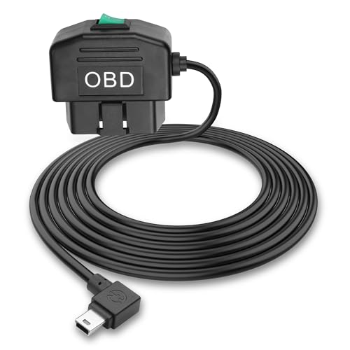 MEIRIYFA OBD OBD2 Power Cable for Dash Camera OBD to USB Type C Right Angle Hardwire Charger 90° Degree Wire Cord,12V-24V to 5V 3A 24 Hours Surveillance/Acc Mode with Switch Button (USB Type C) – Enhanced Compatibility and Speed