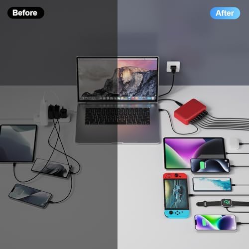 200 W Ga N III USB C Charging Hub – 6-Port Fast Charging Station for Laptops and Devices – PD 65 W Compatible with Mac Book Pro, i Pad, i Phone 15/16, Galaxy S23/S24, Steam Deck & More – Ultimate Universal Charger for Home, Office & Travel