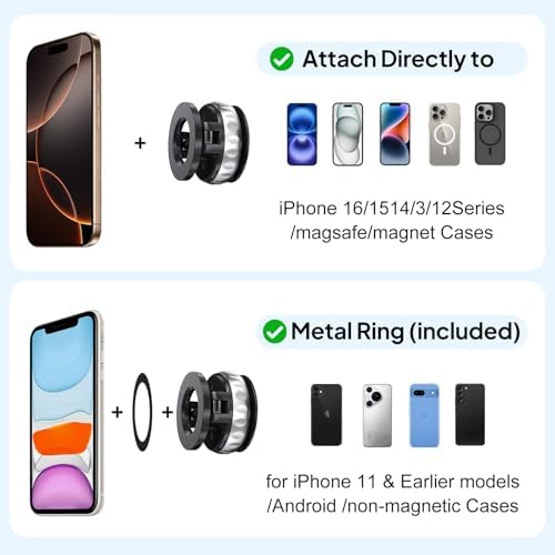 Ultimate 360° Adjustable Magnetic Car Phone Mount – High-Performance Vacuum Suction Holder for Enhanced Smartphone Stability and Safety – Sleek Black Design with Universal Compatibility for All Smartphone Models
