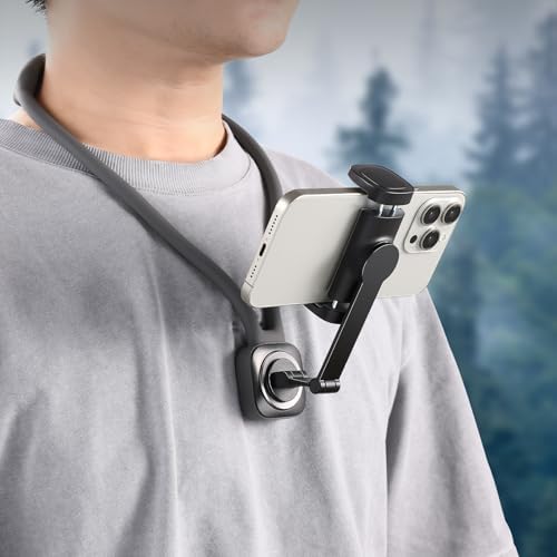 Magnetic Neck Phone Holder for Recording，POV Cell Phone Stand for Video Vlog Selfie,Hands Free Chest Tripod Mount for iPhone 16/15/14/13/12 (Magnetic Version) – Enhanced Compatibility and Speed