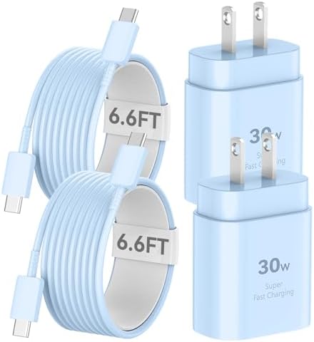 Auorld 30 W USB-C Fast Charger with 10 FT Cable – High-Performance Rapid Charging for i Phone 15/16, i Pad, Samsung Galaxy & Google Pixel – Stylish Purple Design for Maximum Flexibility and Compatibility on the Go