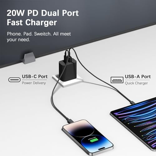 Compact 20 W USB C Wall Charger Set – Fast Charging 4-Pack in Stylish Purple for i Phone 16, Samsung, and Android Devices – Ultimate Portability and Efficiency for On-the-Go Power Needs