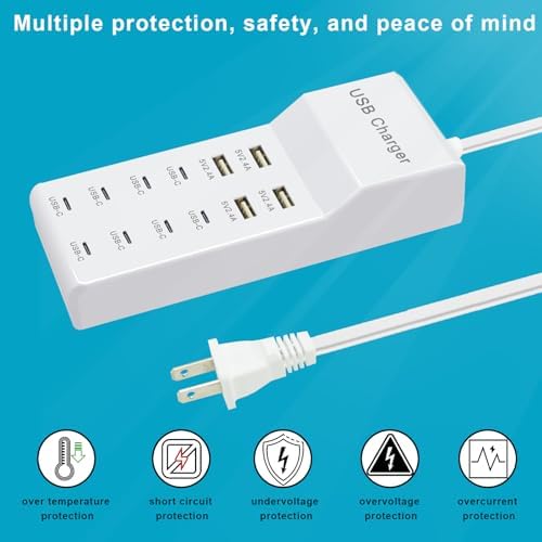 Efficient 12-Port USB Charger Hub with Fast Charging Technology – Compact Multi-Device Power Station for i Phone, Android, Tablets & Smartwatches – Ultimate Solution for Hassle-Free Charging and Enhanced Compatibility