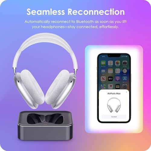 Magnetic Headphone Charging Station for Air Pods Max (2020/2024) – Dual Lightning & Type-C Connector Dock for Enhanced Compatibility and Quick Power-Up – Stylish Starlight Design for Home or Office Use