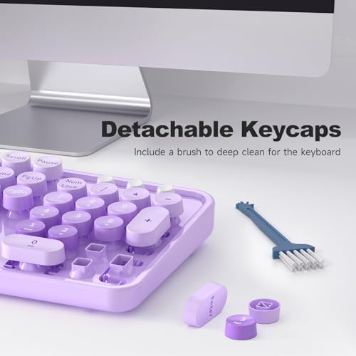 Retro-Inspired Full Size Typewriter Keyboard with Number Pad – Wired USB Keyboards for Windows 7, 8, 10, 11 | Enhance Your Typing Experience with Classic Charm and Modern Efficiency | Perfect for Home and Office Use