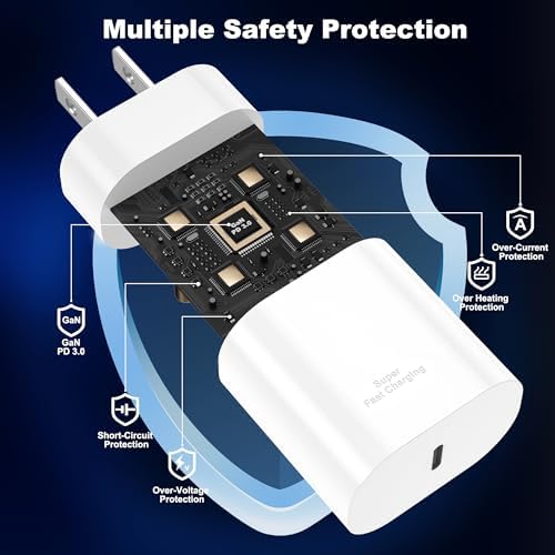 Rapid Charge 30 W Dual Pack i Phone Charger with 6 FT 2-in-1 USB C & Lightning Cable for i Phone 16/15/14/13/12/11 and Android Devices – Ultimate Fast Charging Solution for Home and Travel Use