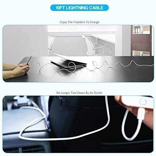 Apple MFI Certified 10 FT Lightning Charger for i Pad & i Phone – Fast Charging USB Wall Block with Foldable Plug – Ideal for i Pad 7/8/9, i Pad Air, Mini, Pro – Superior Compatibility & Ultimate Convenience