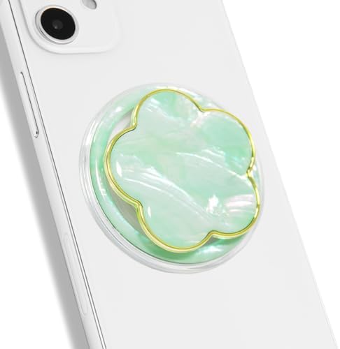 Chic Mother of Pearl Daisy Floral Phone Grip & Stand – Stylish Magnetic Phone Holder for Secure One-Handed Use and Hands-Free Viewing (Crème) – Ideal Floral Accessory for Enhanced Mobile Experience and Compatibility with Mag Safe Devices