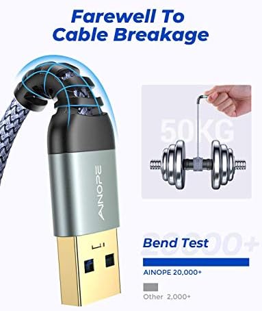 High-Speed AINOPE 2-Pack USB 3.0 A to A Male Cable – 6.6 FT Durable Male-to-Male Connection for KVM Switch, External Hard Drives, Laptops & TVs – Reliable Data Transfer Up to 5 Gbps for Enhanced Productivity and Versatile Use