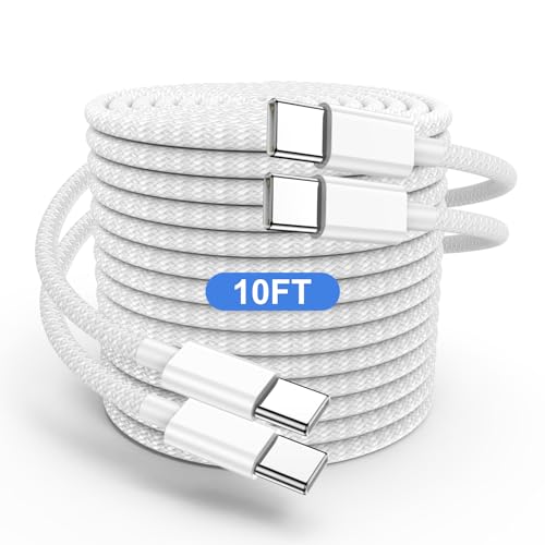 USB C to C Charging Cable 10ft, 60W Fast Type C to C Charger Cord Long for Apple iPhone 15 Pro Max/16 Pro/15 Plus/15 Pro, MacBook Pro 2021/2020/2019/2018,iPad 12.9/11 inch/Mini/Air 5/4,Samsung-Red – Enhanced Compatibility and Speed