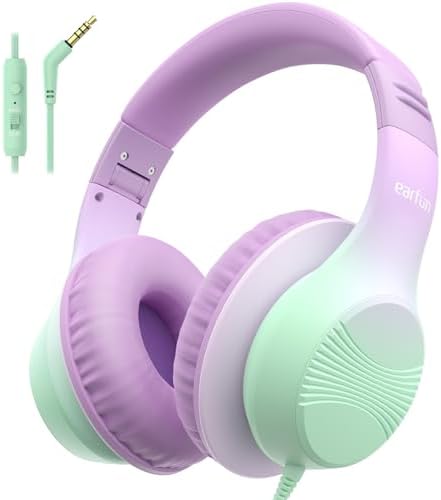 Transform Your Child’s Audio Adventures with Ear Fun K3 Kids Over-Ear Headphones – Engineered for Safe Listening with Volume Limiting, Exceptional HD Stereo Sound, and Travel-Friendly Foldable Design in Vibrant Blue – Ideal for School, Stylish for Every Young Explorer with Enhanced USB-C Compatibility!