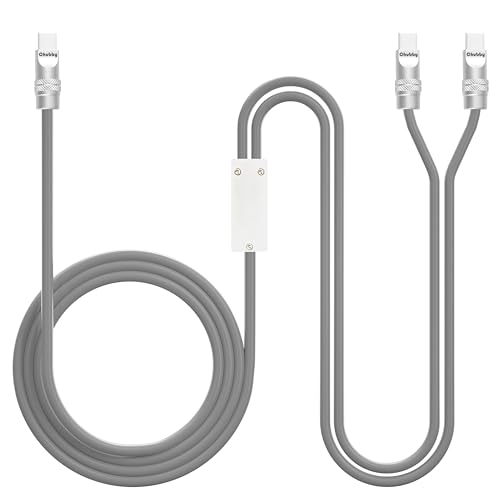 Chubbycable High-Speed 2-in-1 USB C Charging Cable – 100 W Versatile Power Solution for USB-C & USB-A Devices, 4.2 FT Durable Silicone Design in Chic Blue for Effortless Charging & Rapid Data Transfer at Home, Office, or On-the-Go