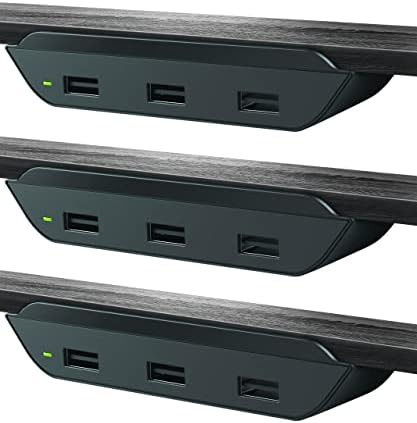 Efficient USB Multi-Port Desktop Power Station with Quick Charge 3.0 – Versatile 3-Port Hub for Rapid Charging of LG & Samsung Devices – 36 W Under-Desk Charging Solution for Enhanced Workspace Organization and Productivity
