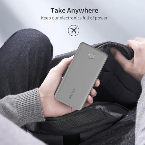 Sleek 10000 m Ah PD 20 W Portable Charger – High-Speed USB-C Power Bank for i Phone 16/15/14/13/12, Samsung S22/S21, Google Devices – Lightweight & Stylish Orange Battery Pack for On-the-Go Charging Solutions