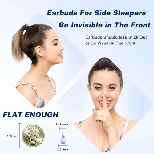 Ultra-Comfortable Wireless Earbuds for Side Sleepers – Discreet Purple Sleep Headphones with Enhanced Bluetooth for Effortless Connectivity, Lightweight Design for Blissful Rest, Perfect for Relaxing Sounds and Guided Meditations, Experience Serene Sleep with Tiny, Invisible Earbuds