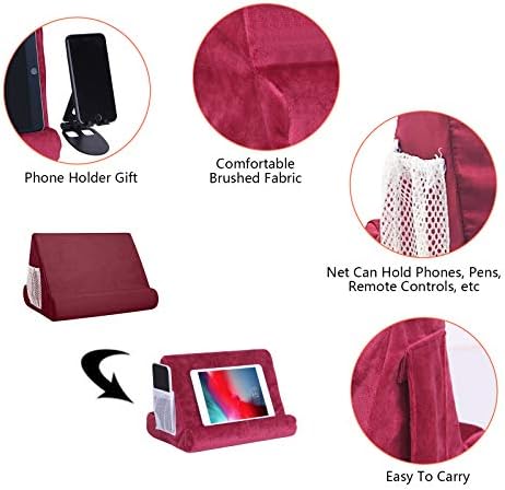 Ultimate Comfort Multi-Angle Tablet Holder and Phone Stand Set – Lightweight and Sturdy Design with Storage Pocket – Ergonomic Cushion for Enhanced Stability and Versatile Use – Modern Black and Light Green Aesthetic for Stylish Workspaces and On-the-Go Convenience