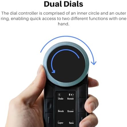 Revolutionize Your Creative Workflow with the HUION Keydial Mini Bluetooth Programmable Keypad – 5 Anti-Ghosting Keys and 18 Custom Shortcuts for Effortless Control on Drawing Tablets, PC, Mac Book, and More – Ultimate Wireless Flexibility and Ergonomic Comfort