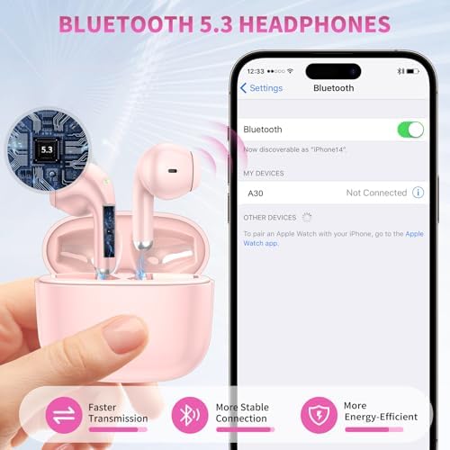 Revolutionary True Wireless Earbuds with Advanced Bluetooth 5.3 Technology – Unmatched Noise-Canceling Earphones Compatible with i Phone 16 Pro Max & Samsung Galaxy S25 – Lightweight Ergonomic Design, Superior HD Microphone, and Extended Battery Life for Ultimate Audio Freedom