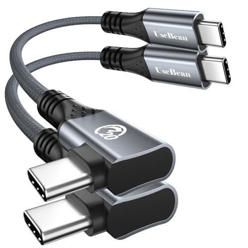 Revolutionize Your Charging and Data Transfer with Use Bean 240 W USB C to USB C Cable – 10 FT Dual Pack, Featuring 20 Gbps High-Speed Connectivity, Right-Angle Design for Effortless Access, and 4 K Video Output Compatibility for i Phone 15 Pro Max, Galaxy S24/S23, Mac Book, and i Pad Pro Air – Built for Durability and Flexibility to Enhance Your Everyday Tech Experience