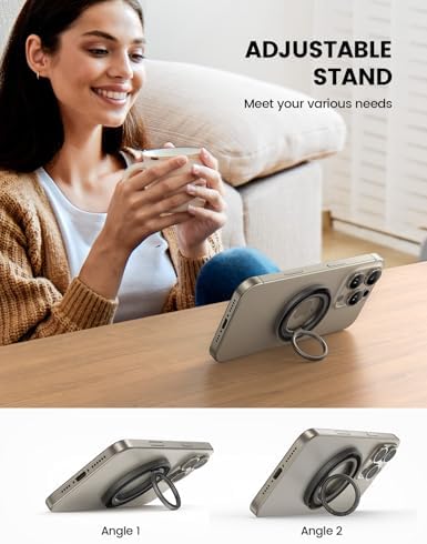 Lamicall Mag Safe Magnetic Phone Ring Grip 2025 Model – Ultra Strong 4.4 lbs Magnet with 360-Degree Rotation | Effortless Pull-Out Design for i Phone 16/15/14 Pro Max | Durable Finger Holder Stand for Enhanced Usability and Style | Perfect Accessory for Multitaskers and On-the-Go Users