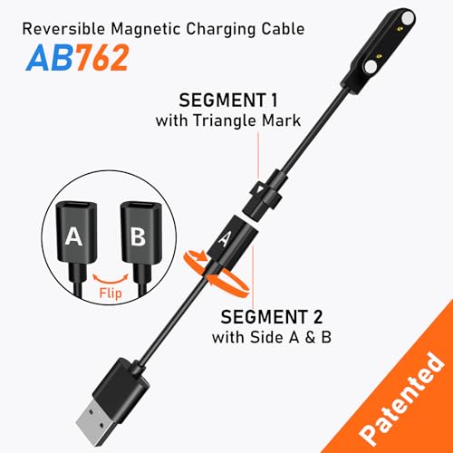 Revolutionary Dual-Pack AB284 Magnetic Reversible Charger – Fast 2.84 mm Pin-Pitch Cable for Smartwatches & Bone Conduction Headphones – Superior Durability & Convenience for Tech Savvy Users – Hassle-Free Power Solution for On-the-Go Lifestyles