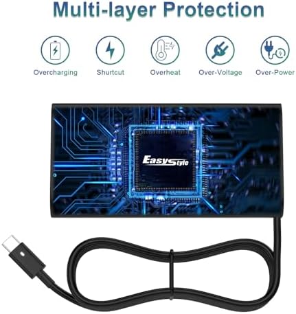 Dell 130 W USB-C Slim Laptop Charger – Fast Charging Power Adapter for Precision & XPS Series with 6 ft Cord – Ultimate Compatibility for Latitude 7410, 7310, 7210, 5590, 9700, 9500 Models – Reliable Power Delivery for Enhanced Performance and Portability