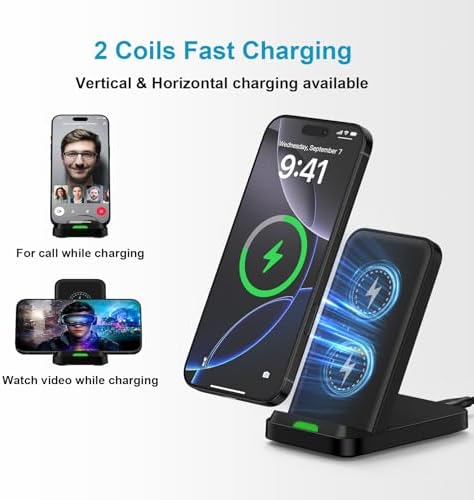 Elevate Your Charging Experience with the 15 W Wireless Charger Stand for Motorola Devices – Fast Charging Dock for Razr Ultra, Razr+, Edge, G Power, G Stylus 5 G & More – Ergonomic Design for Seamless Viewing & Optimal Performance – Intelligent Safety Features for Ultimate Reliability – Stylish & Compact for Any Workspace