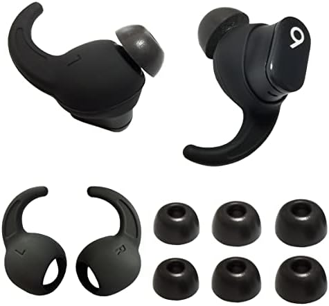 Memory Foam Ear Tips for Beats Studio Buds – Premium Comfort and Enhanced Sound Isolation, Secure Earhooks for Active Lifestyles, Compatible with Studio Buds+ Charging Case, Stylish Black Finish, Perfect Fit for Audiophiles and Fitness Enthusiasts