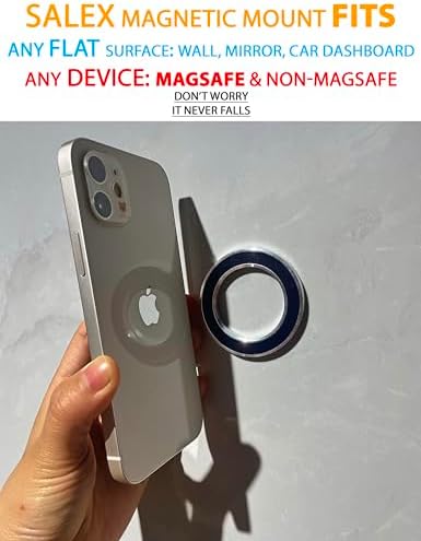 SALEX Mag Safe-Compatible Phone Mount Duo – Versatile Magnetic Holders for Dashboard, Wall, Fridge, or Truck – Ideal for i Phone 15, 14 Plus, 13 Pro Max, 12 Mini – Sleek Design with Enhanced Magnetic Strength for Ultimate Convenience and Safety – Effortless Installation for Hands-Free Navigation and Multitasking