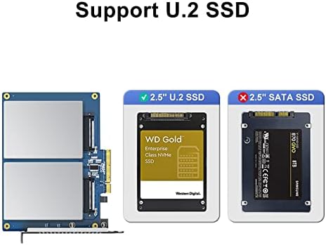 Unlock Unmatched Data Storage with the 10 GTEK PCIe 3.0 x8 Dual U.2 NVMe SSD Adapter Card – Optimize Performance for Servers, NAS & Desktops with Effortless Integration and High-Speed Transfers for Gaming, Video Editing, and Data Management