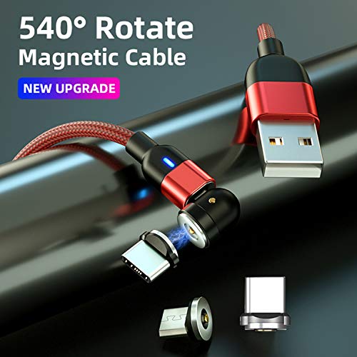 Revolutionize Your Charging with the 540 Rotation Magnetic Charging Cable Set – 7-Pack of Multi-Length Durable Nylon Braided Cables (1.6 ft to 10 ft) – 3-in-1 Compatibility for Micro USB, Type C, and Lightning Devices – Effortless 540-Degree Rotation for Fast Data Transfer and Seamless Connections – Tangle-Free, Enhanced Durability for Everyday Use
