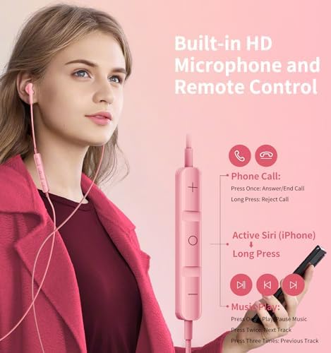 Premium Wired Earbuds with Microphone – Hi-Fi Stereo In-Ear Headphones for Powerful Bass & Crystal Clear Audio – Compatible with i Phone, Android & Most 3.5 mm Devices (Blue) – Ergonomically Designed for Comfort and Enhanced Daily Listening Experience