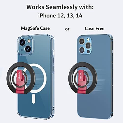 Magnetic 2-in-1 Phone Grip & Kickstand – Rapid X Snapo for i Phone 12-15 Series – Lightweight Aluminum Holder with 360° Flexibility and Enhanced Compatibility – Perfect for Hands-Free Viewing in Multiple Colors
