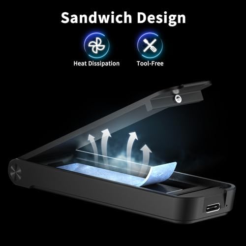 FIDECO M.2 NVMe SSD Enclosure – USB 3.2 Gen 2 PCIe Adapter with Tool-Free Installation, Optimal Thermal Management, and UASP/Trim Support for Lightning-Fast Data Transfers and Broad M.2 Compatibility – Ideal for Gamers and Content Creators