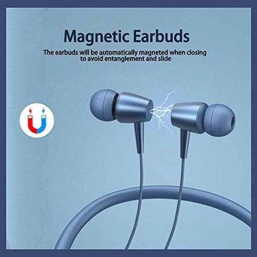 Premium Bluetooth Neckband Headphones – Wireless 5.0 Technology, 20-Hour Playtime, 10 mm Drivers for Deep Sound, Magnetic Earbuds for Convenience, Noise-Canceling Microphone for Crystal-Clear Calls, Sweatproof & Lightweight Design in Bold Blue – Ideal for Active Lifestyles and Long Listening Sessions