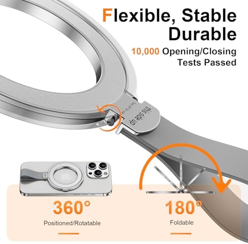 Revolutionary Magnetic Phone Grip Stand for i Phone 16 Series – 2-Pack Magsafe Kickstand & Ring Holder for Secure Handling, Effortless Wireless Charging, & Hands-Free Viewing – Compatible with i Phone 15 & 16 Models – Elevate Your Smartphone Experience with Durable Design & Sleek Aesthetics