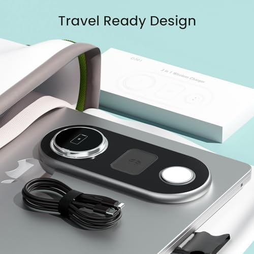 3-in-1 Qi2 Wireless Charging Station for Apple Devices – Fast Charging Dock for i Phone 12-16 Pro Max, Apple Watch Series 1-9 Ultra, and Air Pods 2-3 – Sleek, Compact Design for an Organized Workspace and Effortless Power Solutions
