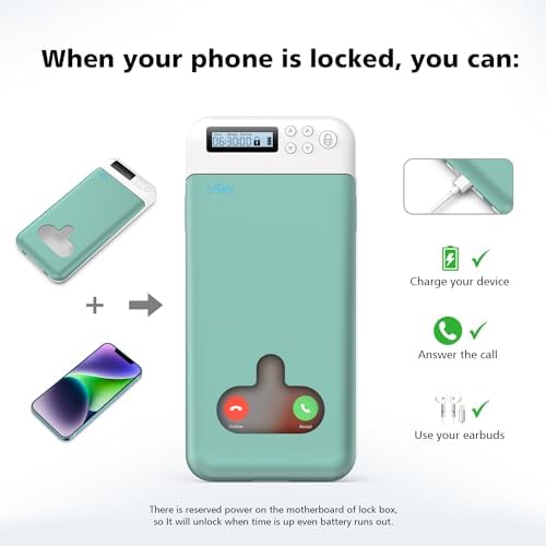 Cell Phone Lock Box with Timer,Portable Timed Phone Lock Box for iPhone and Android Phones, Self-Control Timer Phone Locker to Help Kids,Students Focus Back – Enhanced Compatibility and Speed