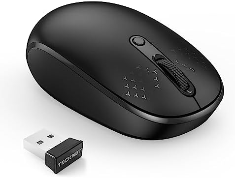 TECKNET 2.4 GHz Wireless Mouse – Ultra-Quiet & Portable Computer Companion with Adjustable DPI, USB Receiver, and Ergonomic Design for Seamless Use Across Chromebook, Laptop, PC & Mac – Enhance Productivity Effortlessly