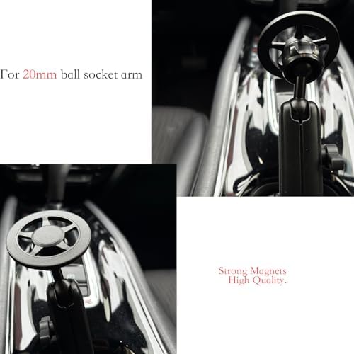 20mm Ball Magnetic Phone Car Mount for MagSafe iPhone 16/15/14/13/12 Pro Max & Smartphones, Metal Cell Phone Holder with Universal 20mm Socket Compatibility – Enhanced Compatibility and Speed