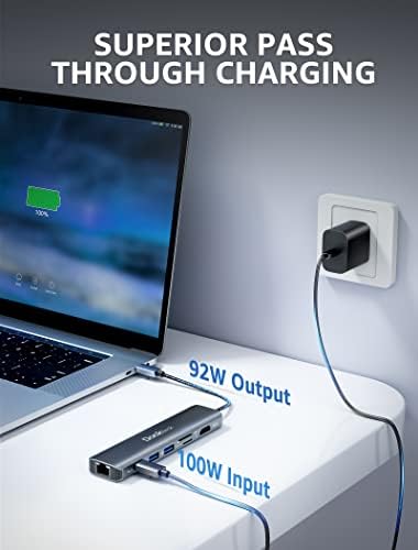 Transform Your Workspace with the dockteck 7-in-1 USB C Hub: Ultimate 4 K HDMI Adapter, Fast Ethernet, and 100 W Power Delivery for Mac Book, i Pad Pro, and XPS – High-Speed Connectivity and Dual SD/TF Card Slots for Enhanced Productivity and Seamless Data Transfer